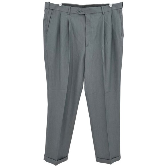 Savane Men's Comfort Waist Sharkskin Charcoal Stretch Dress Pants Size 42x32 NWT - Picture 1 of 12